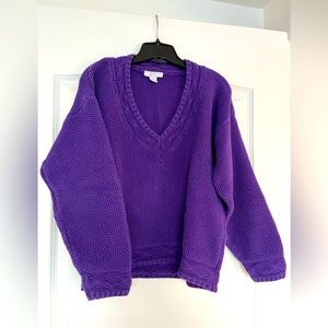Vintage 100% cotton sweater royal purple